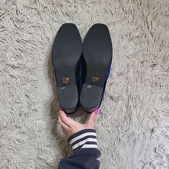 Womens Jeffrey Campbell McGavin Heel Loafers Blue Velvet Velour Size 11 Regency - Picture 9 of 9